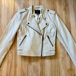 Lucky Brand Genuine White Leather Jacket size S